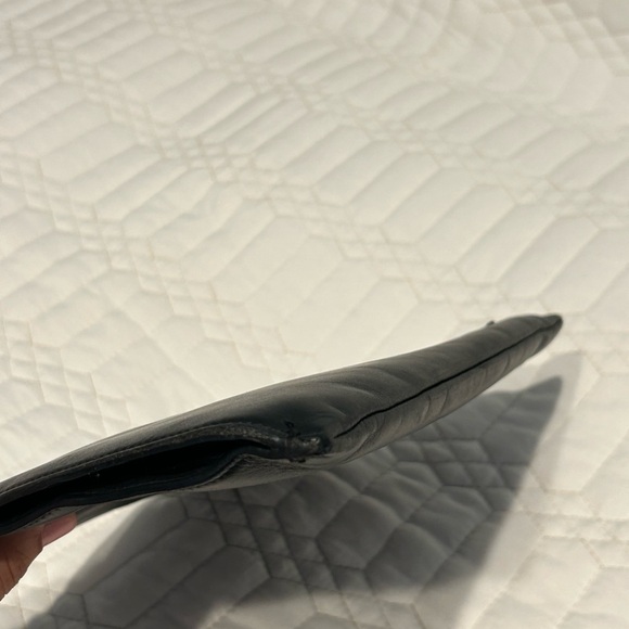 Yves Saint Laurent Black Leather Pouch with Red Patch - Picture 4 of 11